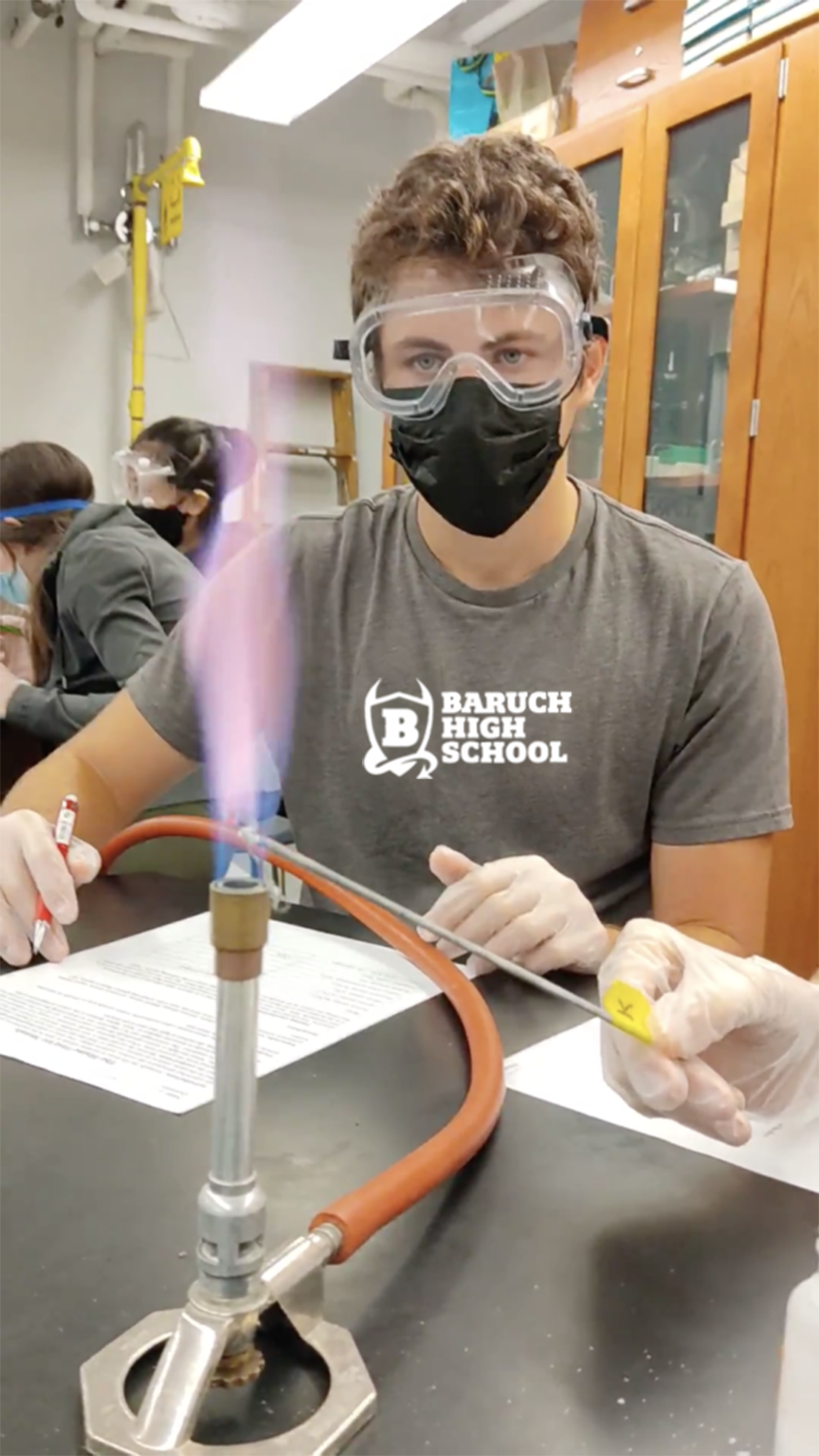 BCCHS Student Observing Flames Lab